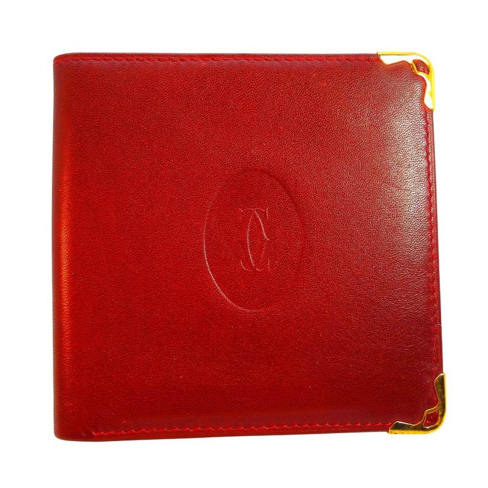 Cartier Le Must de Cartier Burgundy Leather Bifold Wallet NWOT SUPER FIND!